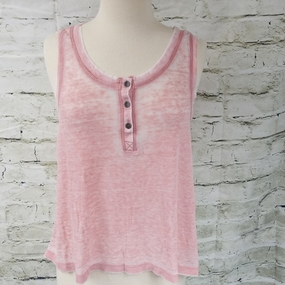 SALE ❤ NWT Pink Mineral Wash Button Tank S M L